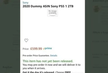 PlayStation 5 £599.99 Price