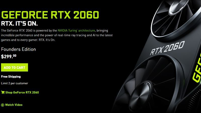 NVIDIA AIB Reintroduces GeForce RTX 2060 RTX 2060 SUPER Price $299